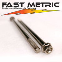 M6x100 nickel plated flange bolt for metric motorcycles.