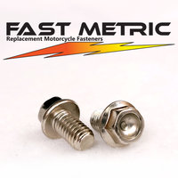 M6x12 Nickel Plated flange bolt for metric motorcycles.