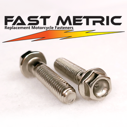 M6x25 nickel plated flange bolt for metric motorcycles.