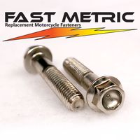 M6x28 nickel plated flange bolt for metric motorcycles.
