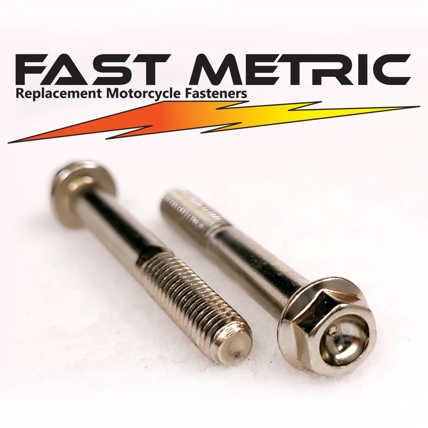 M6x45 nickel plated flange bolt for metric motorcycles.