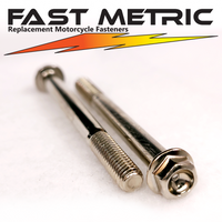 M6x65 nickel plated flange bolt for metric motorcycles.