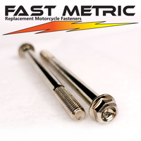 M6x75 nickel plated flange bolt for metric motorcycles.