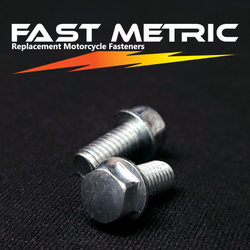 M6x12 flange bolt for metric motorcycles.