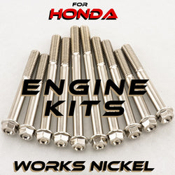 WORKS NICKEL ENGINE BOLT KIT FOR HONDA 4-STROKE FULL SIZE BIKES