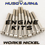 WORKS NICKEL ENGINE BOLT KIT FOR HUSQVARNA 4-STROKE FULL SIZE BIKES