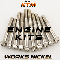 WORKS NICKEL ENGINE BOLT KIT FOR KTM 250cc 4-STROKE FULL SIZE BIKES