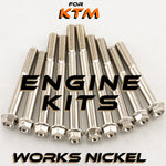 WORKS NICKEL ENGINE BOLT KIT FOR KTM 300cc-350cc FULL SIZE BIKES