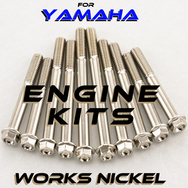 WORKS NICKEL ENGINE BOLT KIT FOR YAMAHA 2-STROKE FULL SIZE BIKES